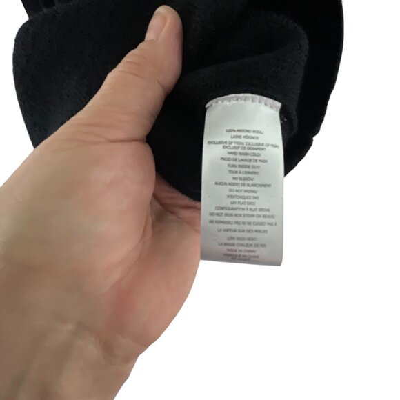 Milly New York Wool Sweater Dress Pearl Embellished Neck Size S Evening Neutral - Picture 6 of 12